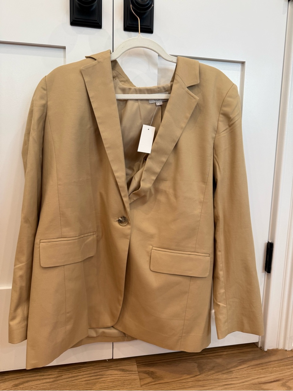 LOFT Tan Single-Button Tailored Blazer